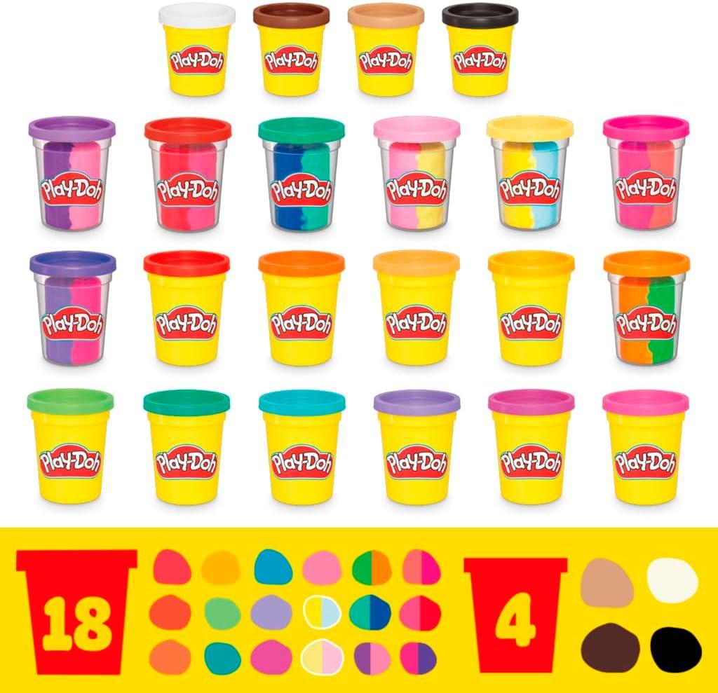 imagePlayDoh 22 Pack Ultimate Color Variety Bulk Assorted Colors 2 ampamp 4 Ounce Modeling Compound Cans Kids Arts ampamp Crafts Preschool Toys Christmas Stocking Stuffer Gifts Ages 2 Amazon Exclusive