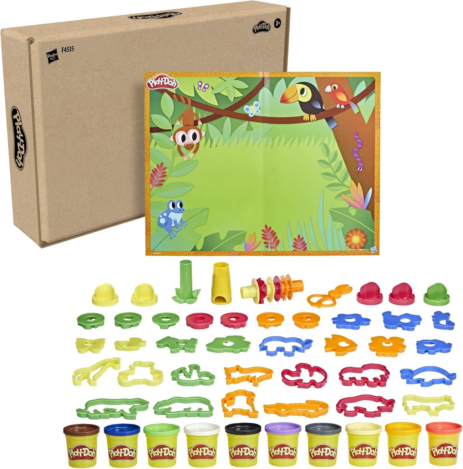 imagePlayDoh Animal Adventure Set Arts and Crafts Toys for 3 Year Old Girls ampamp Boys 45 Tools 10 Cans Amazon Exclusive