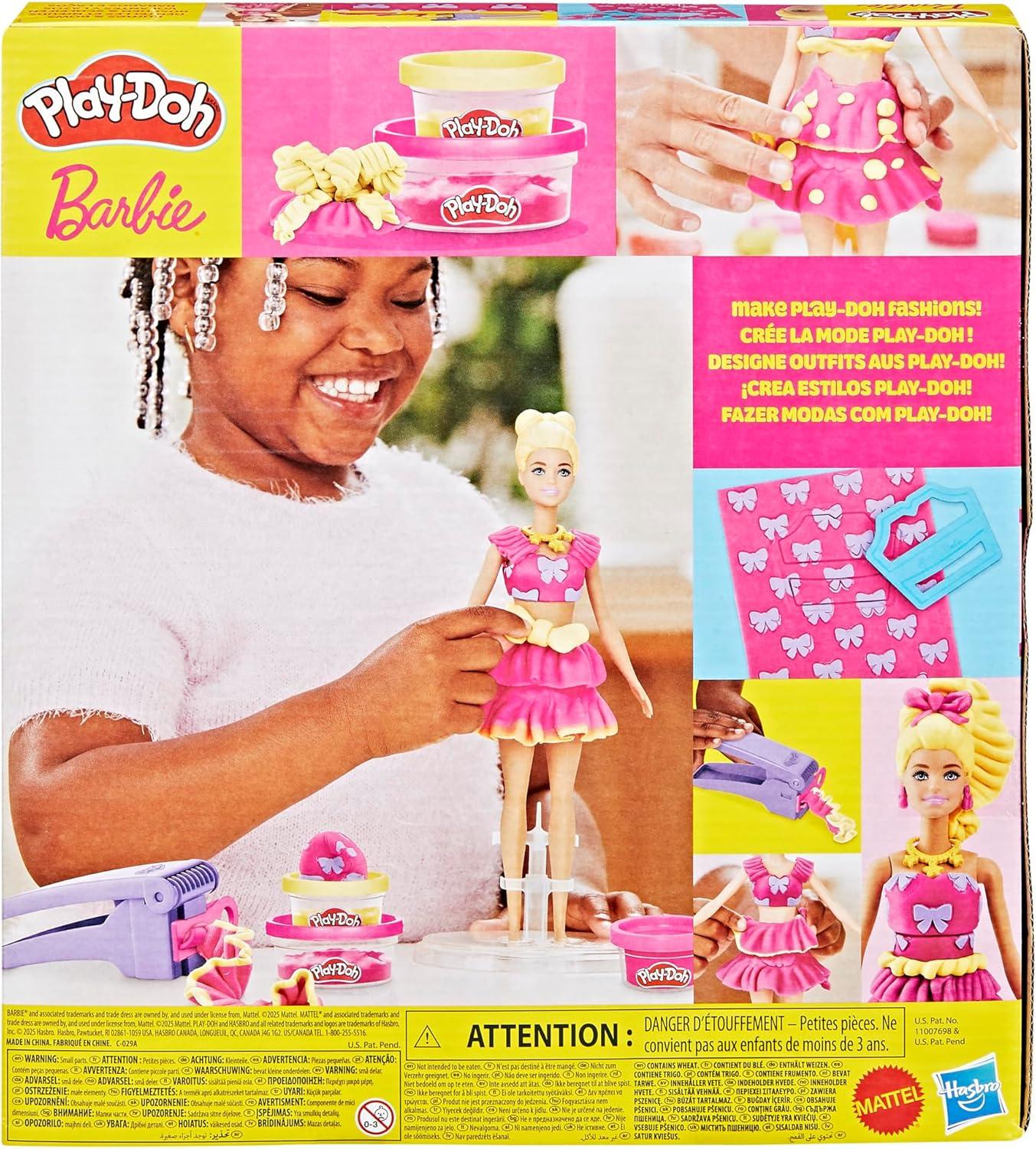 imagePlayDoh Barbie Ruffles and Bows Set Make Doll Clothes with Modeling Compound ampamp 9 Fashion Accessories Arts ampamp Crafts for Girls ampamp Boys Kids 5