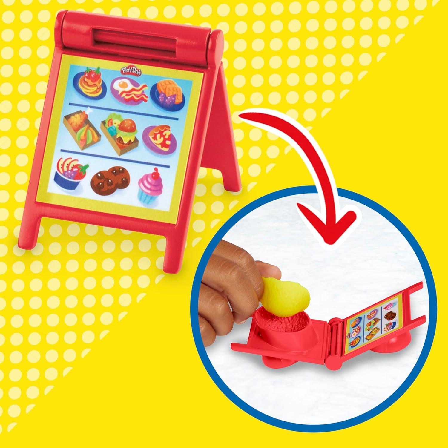 imagePlayDoh Kitchen Creations Busy Chefs Restaurant Playset 2Sided Play Kitchen Set Preschool Cooking Toys Kids Arts ampamp Crafts Ages 3