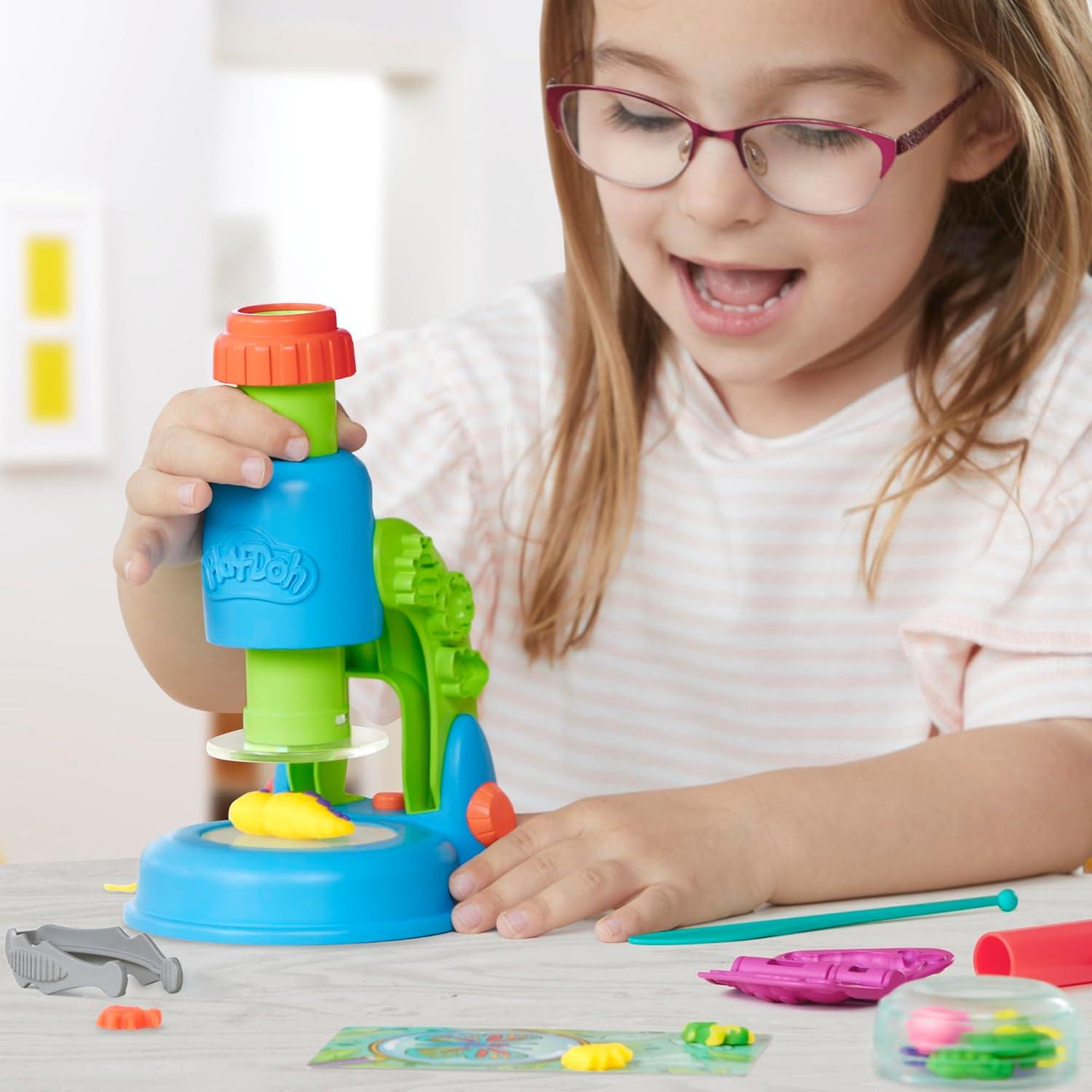 imagePlayDoh Light ampamp Look Microscope for Kids Electronic Preschool Toys for Girls ampamp Boys 9 Accessories ampamp 5 Colors Ages 3