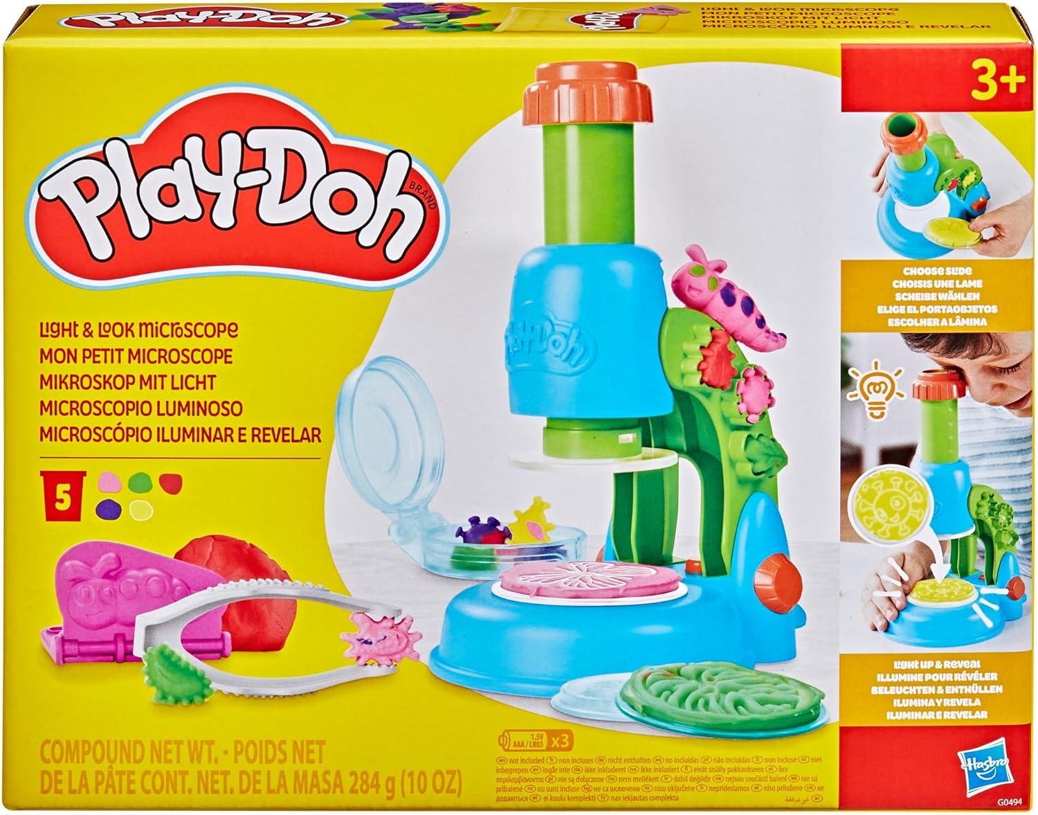 imagePlayDoh Light ampamp Look Microscope for Kids Electronic Preschool Toys for Girls ampamp Boys 9 Accessories ampamp 5 Colors Ages 3