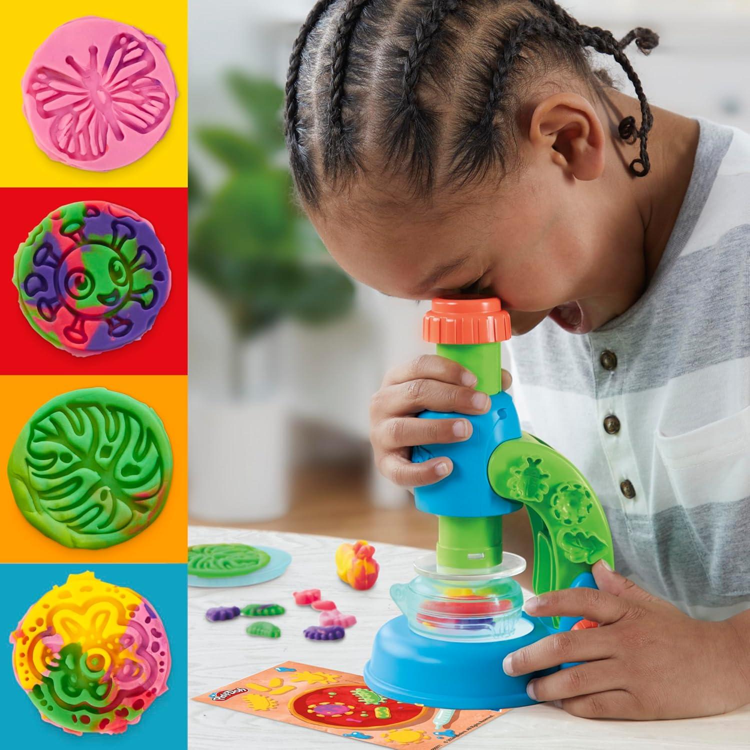imagePlayDoh Light ampamp Look Microscope for Kids Electronic Preschool Toys for Girls ampamp Boys 9 Accessories ampamp 5 Colors Ages 3