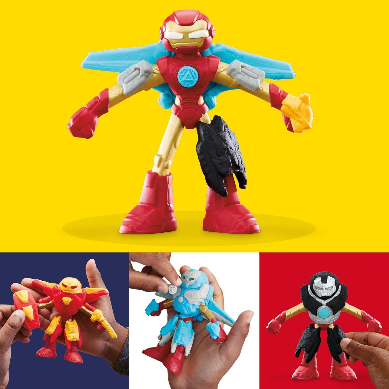 imagePlayDoh Marvel Iron Man Armor Maker Lab Playset with Lights and Sounds Customizable Action Figure Imagination Toys for Boys and Girls 4 and Up