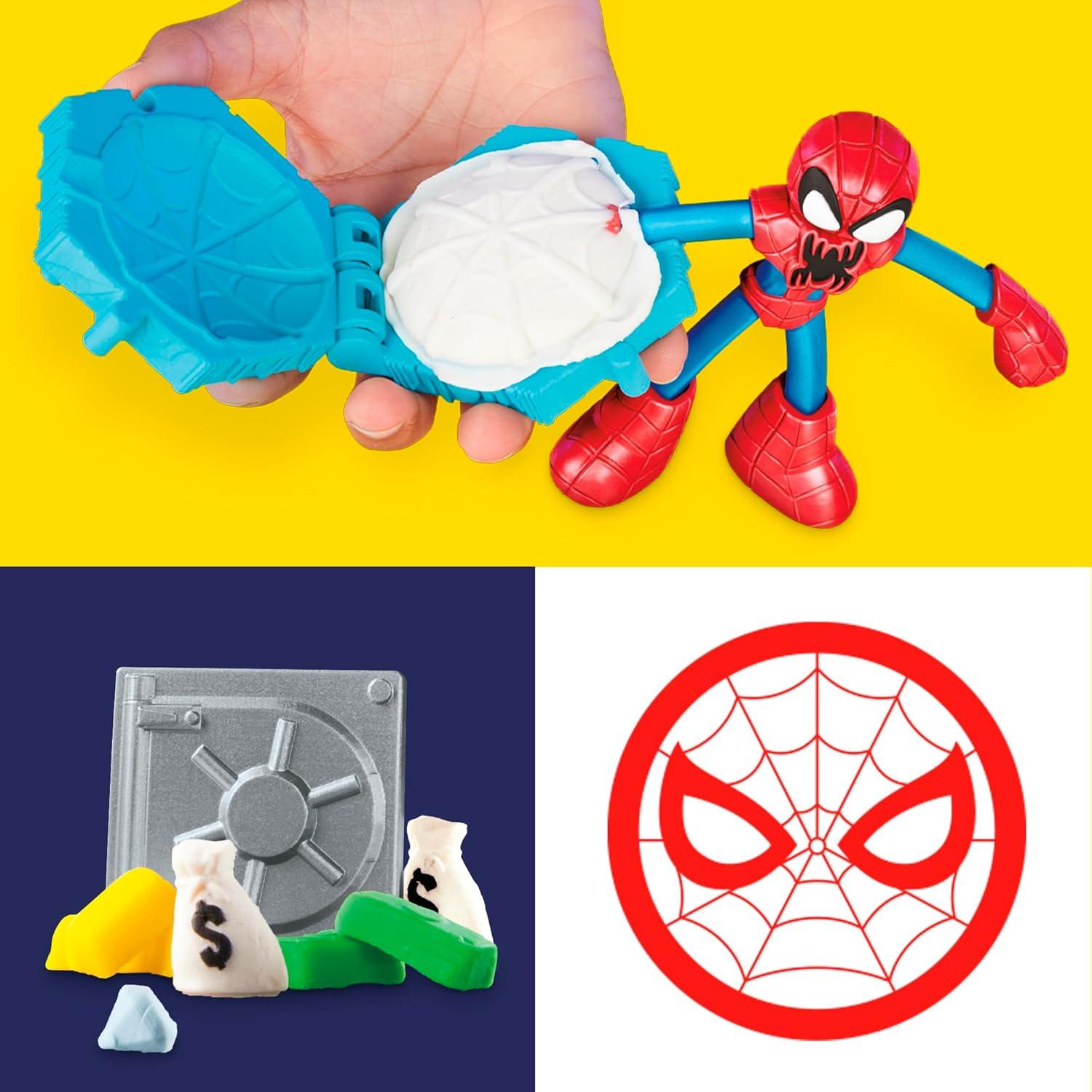 imagePlayDoh Marvel SpiderMan Launch ampamp Slice Battle Playset with 2 Bendy Action Figures and 7 Accessories Imagination Toys for Boys ampamp Girls 4 Years ampamp Up