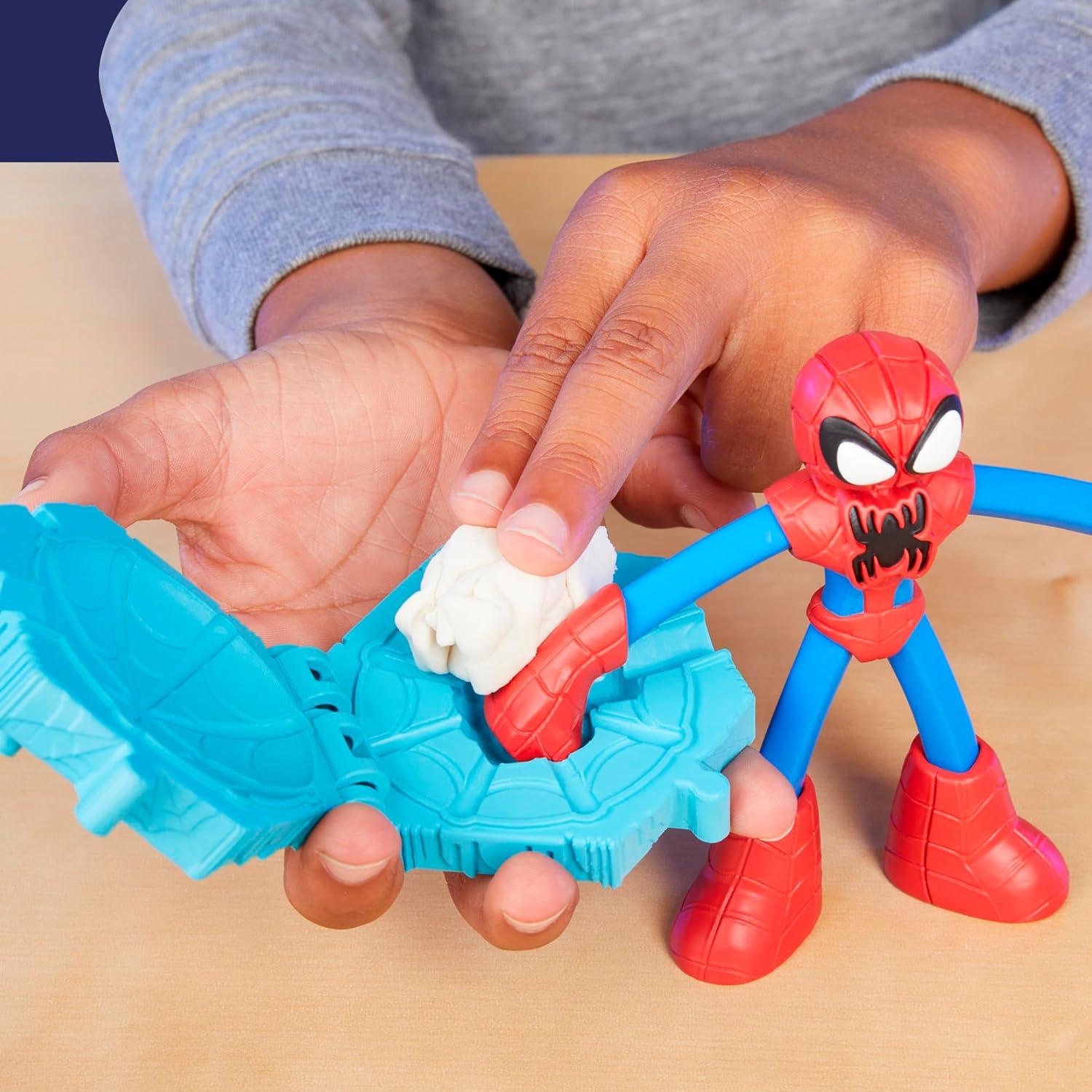 imagePlayDoh Marvel SpiderMan Launch ampamp Slice Battle Playset with 2 Bendy Action Figures and 7 Accessories Imagination Toys for Boys ampamp Girls 4 Years ampamp Up