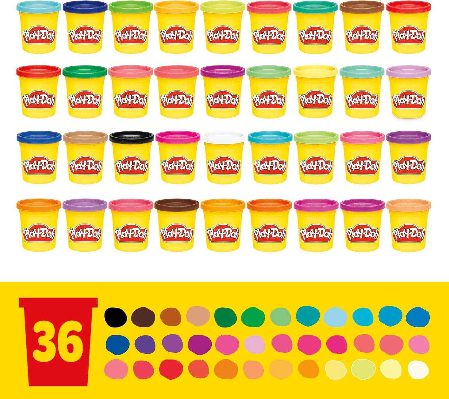 imagePlayDoh Modeling Compound 36Pack Case of Colors NonToxic 3 Oz Cans of Assort Colors Back to School Classroom Supplies Preschool Toys Ages 2 Amazon Exclusive36Pack