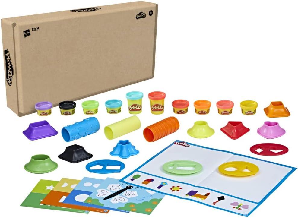 imagePlayDoh Shapes and Colors Set 5 Activity Playmats 15 Tools ampamp 10 Cans of Assort Colors Back to School Classroom Supplies Preschool Toys Ages 2 Amazon Exclusive