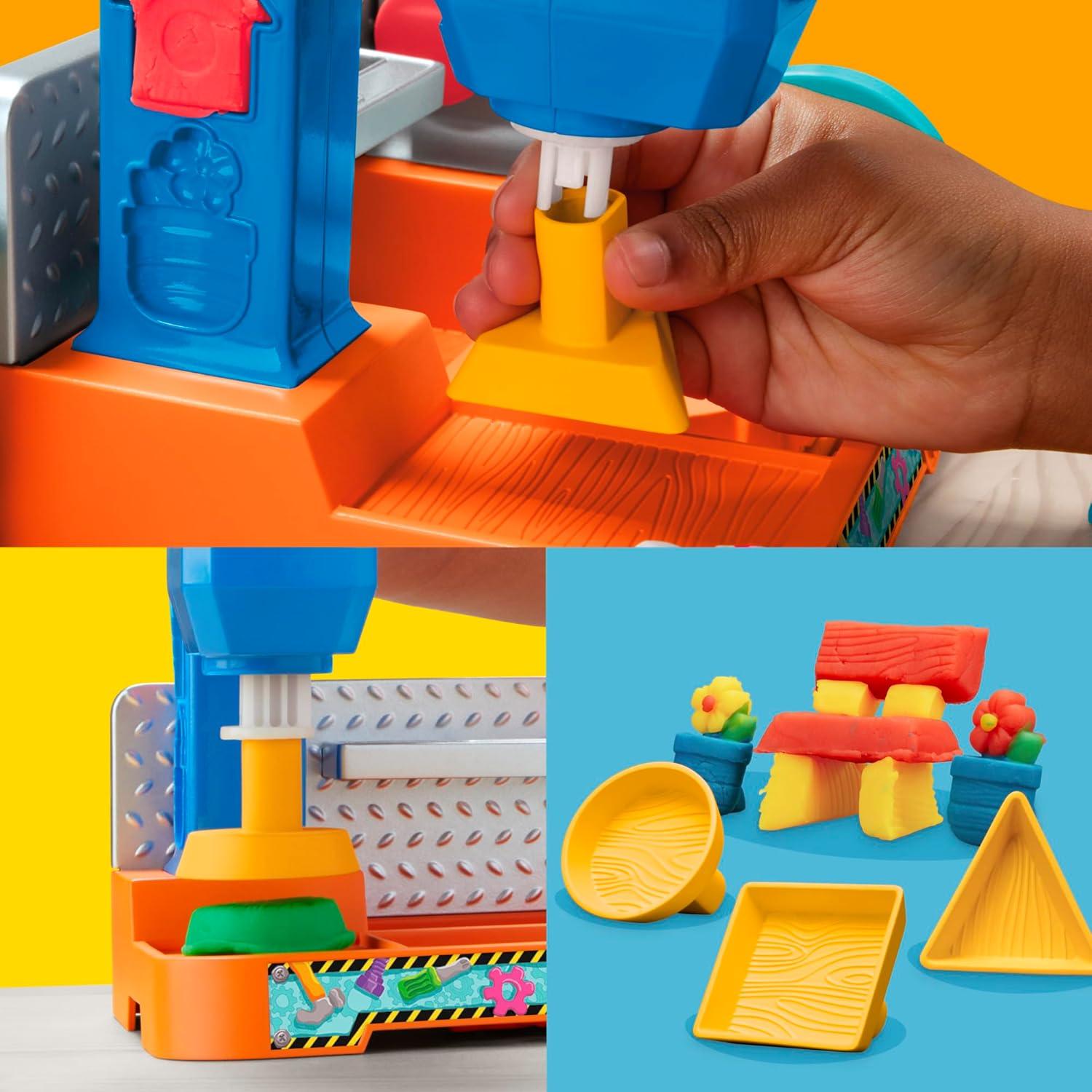 imagePlayDoh Stamp ampamp Saw Tool Bench Playset Construction Toys for Boys ampamp Girls 3 Years ampamp Up Kids Arts ampamp Crafts