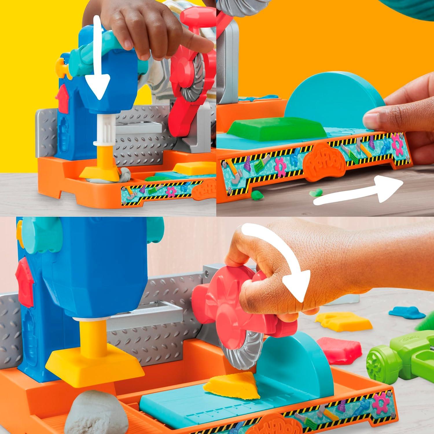 imagePlayDoh Stamp ampamp Saw Tool Bench Playset Construction Toys for Boys ampamp Girls 3 Years ampamp Up Kids Arts ampamp Crafts