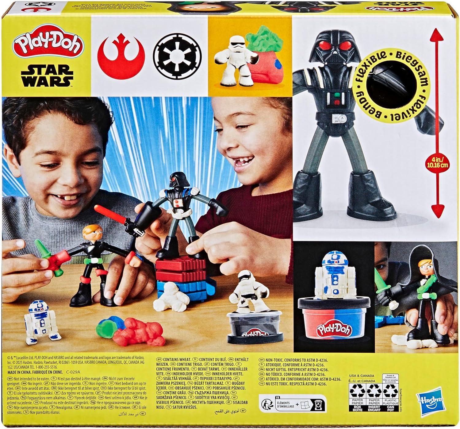 imagePlayDoh Star Wars Squish ampamp Slice Lightsabers Playset Bendy 4 Inch Luke Skywalker ampamp Darth Vader Action Figures Imagination Toys for 4 Year Old Boys ampamp Girls ampamp Up