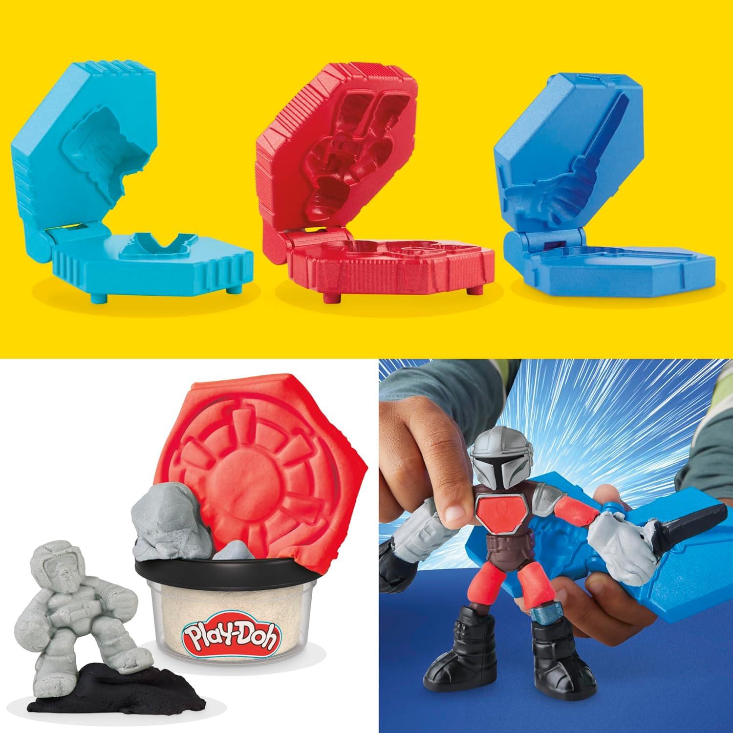 imagePlayDoh Star Wars The Mandalorian Launching Speeder Playset Bendy Grogu ampamp 4 Inch Mando Action Figures Imagination Toys for 4 Year Old Boys ampamp Girls ampamp Up