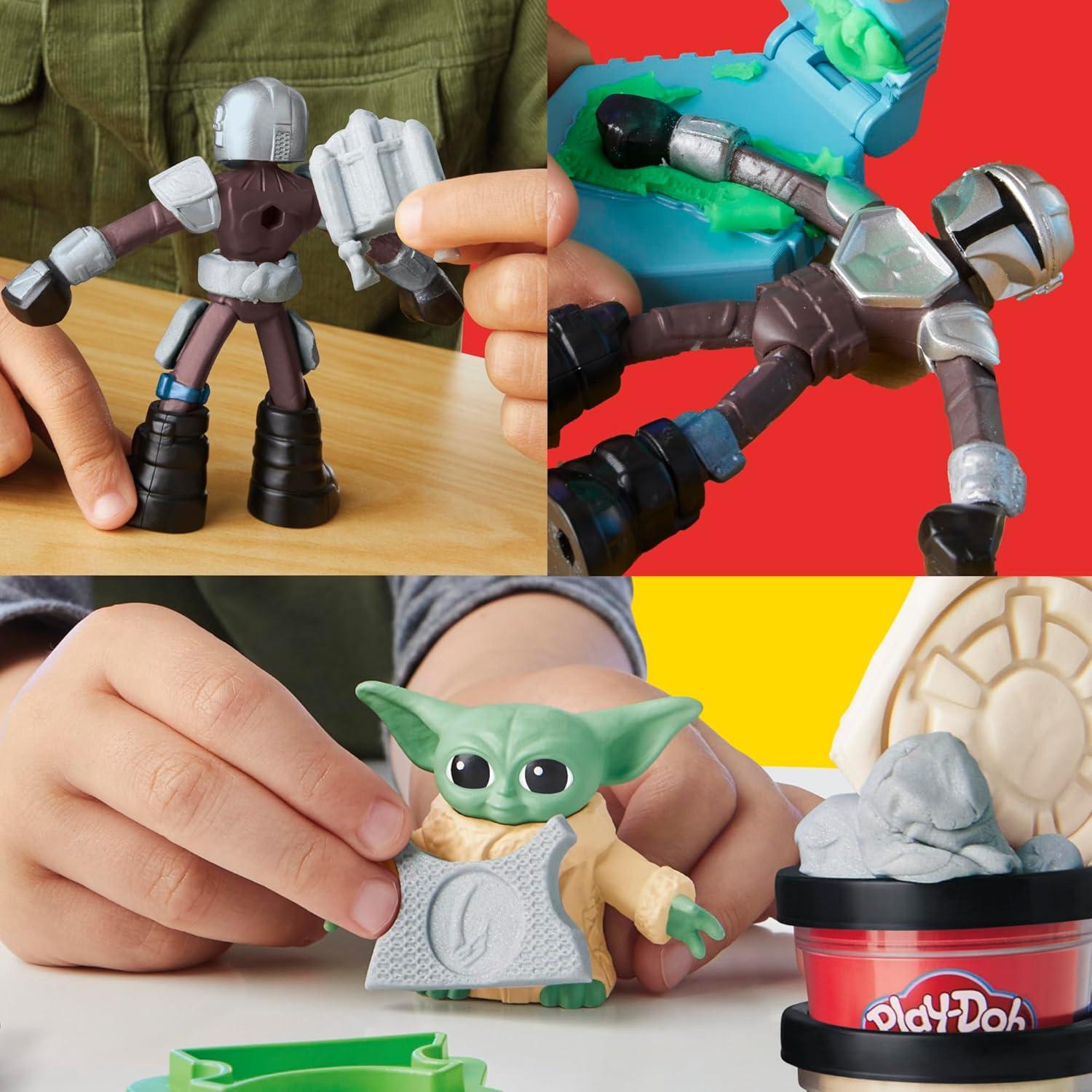 imagePlayDoh Star Wars The Mandalorian Launching Speeder Playset Bendy Grogu ampamp 4 Inch Mando Action Figures Imagination Toys for 4 Year Old Boys ampamp Girls ampamp Up
