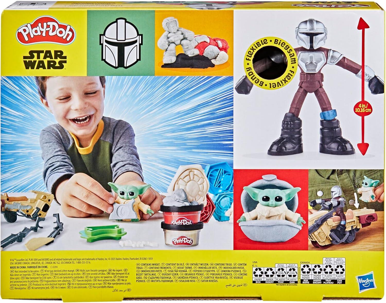 imagePlayDoh Star Wars The Mandalorian Launching Speeder Playset Bendy Grogu ampamp 4 Inch Mando Action Figures Imagination Toys for 4 Year Old Boys ampamp Girls ampamp Up
