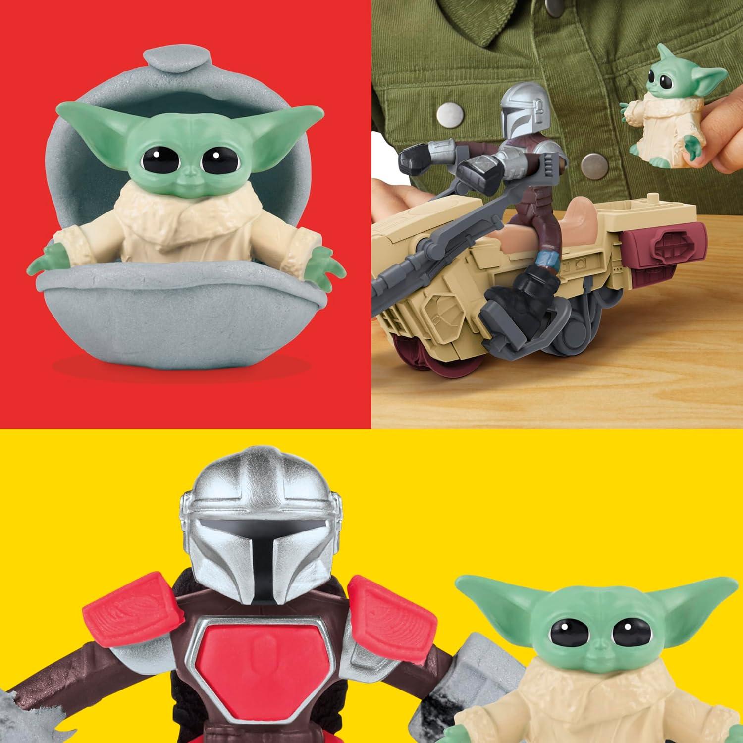 imagePlayDoh Star Wars The Mandalorian Launching Speeder Playset Bendy Grogu ampamp 4 Inch Mando Action Figures Imagination Toys for 4 Year Old Boys ampamp Girls ampamp Up