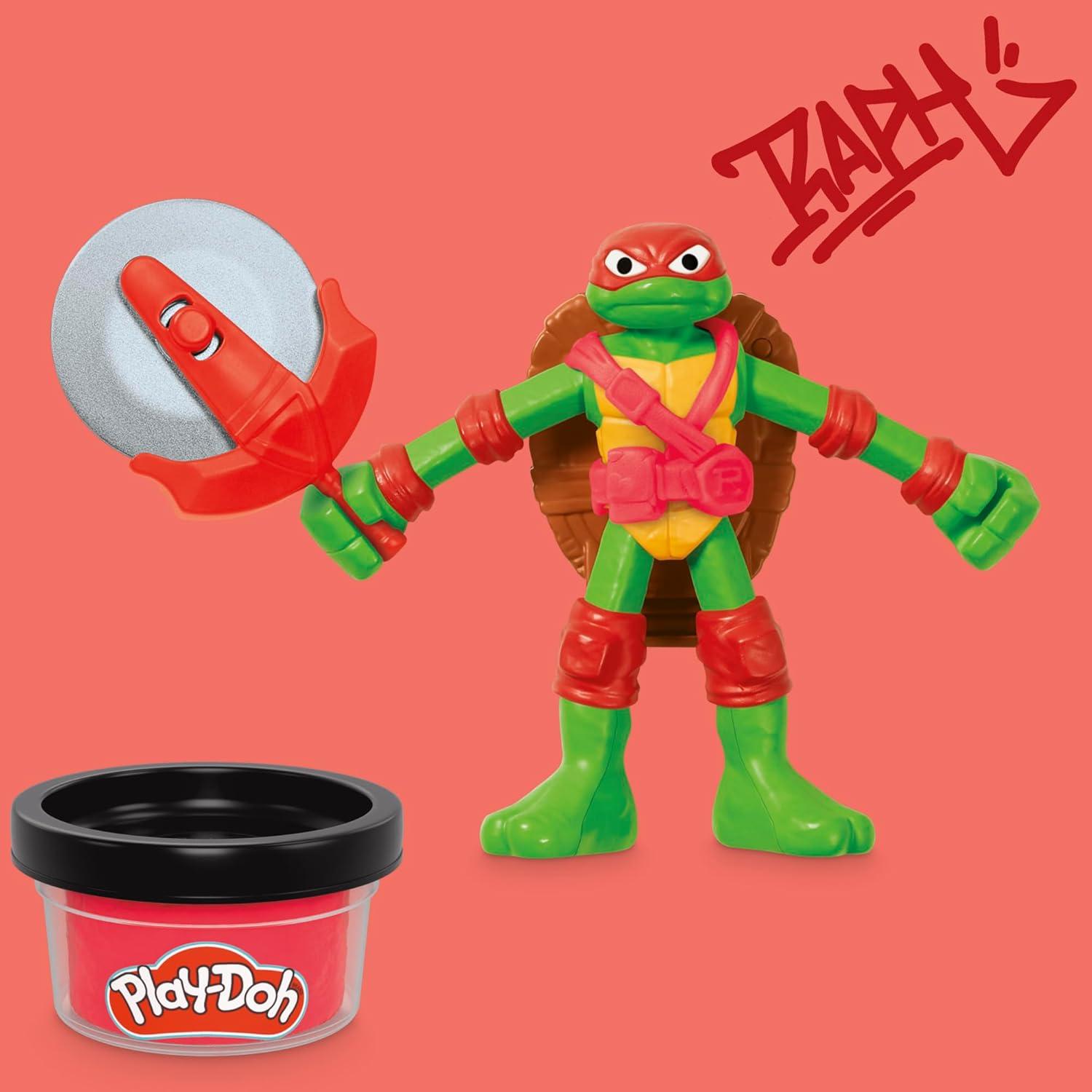 imagePlayDoh Teenage Mutant Ninja Turtles Cowabunga Creations Bendy 4 Inch Action Figures Set Kids Arts ampamp Crafts TMNT Toys for Boys ampamp Girls 4