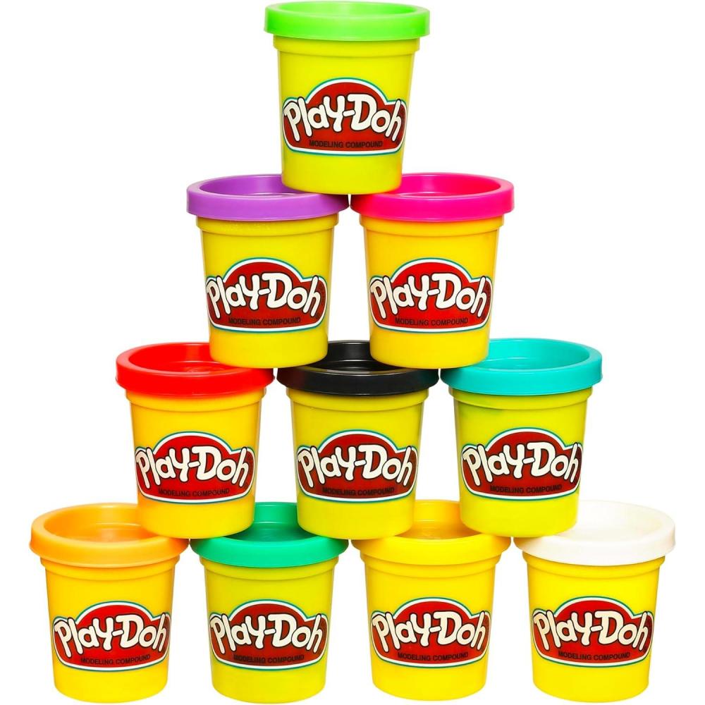 imagePlay Doh Modeling Compound 10Pack Case of Assorted Colors NonToxic 2 oz Cans Christmas Stocking Stuffer Gifts Prizes ampamp Party Favors Preschool Toys for Kids Ages 2 Amazon Exclusive