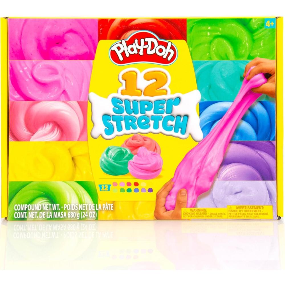 imagePlayDoh 6 Variety Compounds  Super Stretch Play Foam Butter Cloud Compound Packs12 Super Stretch