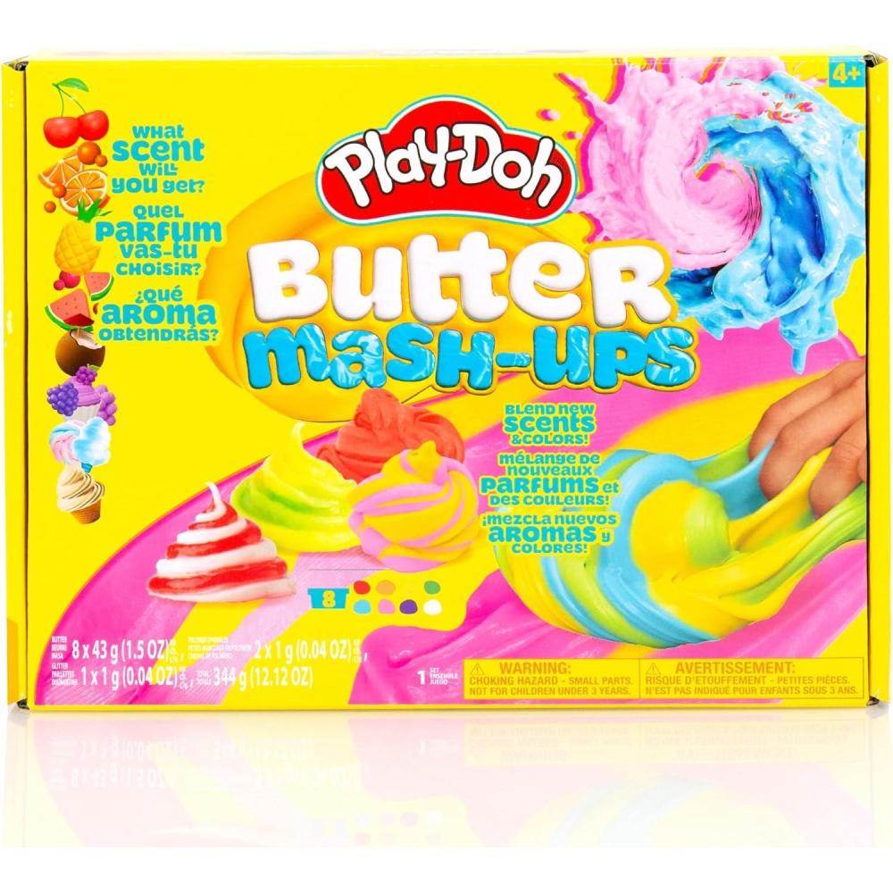 imagePlayDoh 6 Variety Compounds  Super Stretch Play Foam Butter Cloud Compound Packs8 Pack Butter Scented