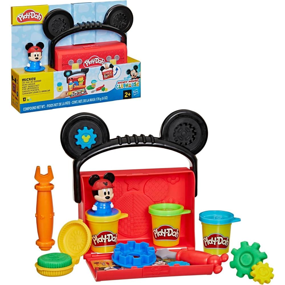 imagePlayDoh Disney Junior Mickey Mouse Clubhouse OnTheGo Bakery Playset with Minnie Mouse Play Food Preschool Toys Arts ampamp Crafts Gifts for Kids 2Mickeys OntheGo Garage