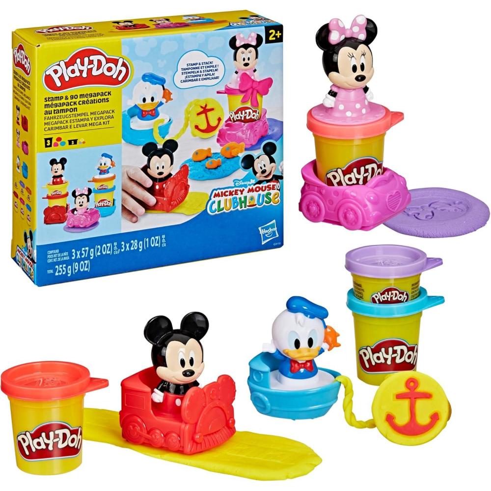 imagePlayDoh Disney Junior Mickey Mouse Clubhouse Stamp ampamp Go Megapack with Mickey Minnie ampamp Donald Arts ampamp Crafts Preschool Toys for Kids 2