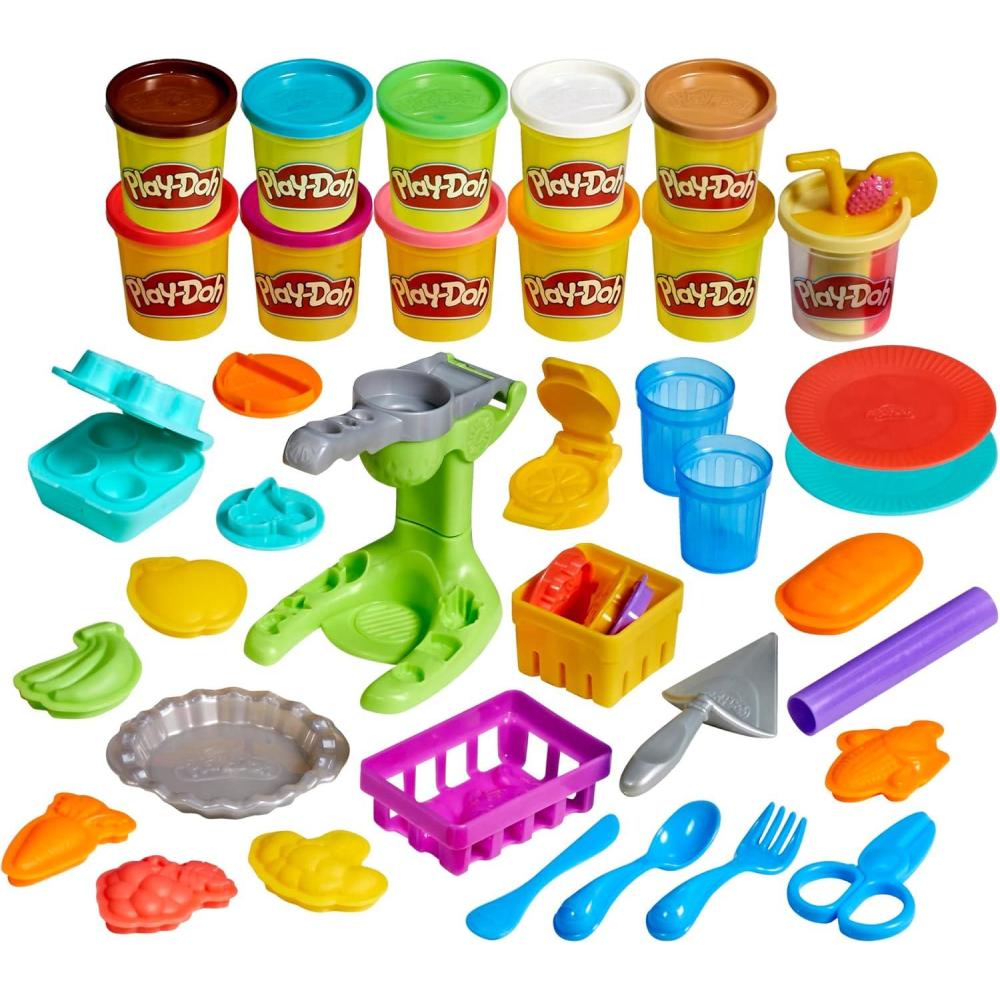imagePlayDoh Farmers Market Kitchen Playset 28 Play Food Accessories ampamp Tools 11 Colors Back to School Classroom Supplies Preschool Toys Ages 3 Amazon Exclusive