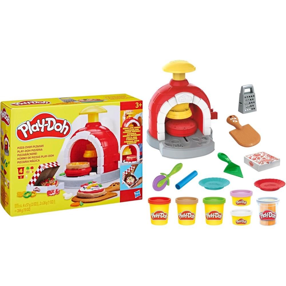 imagePlayDoh Kitchen Creations Pizza Oven Playset with 6 Cans ampamp 8 Accessories Back to School Classroom Supplies Play Food ampamp Cooking Toys Preschool Toys Ages 3