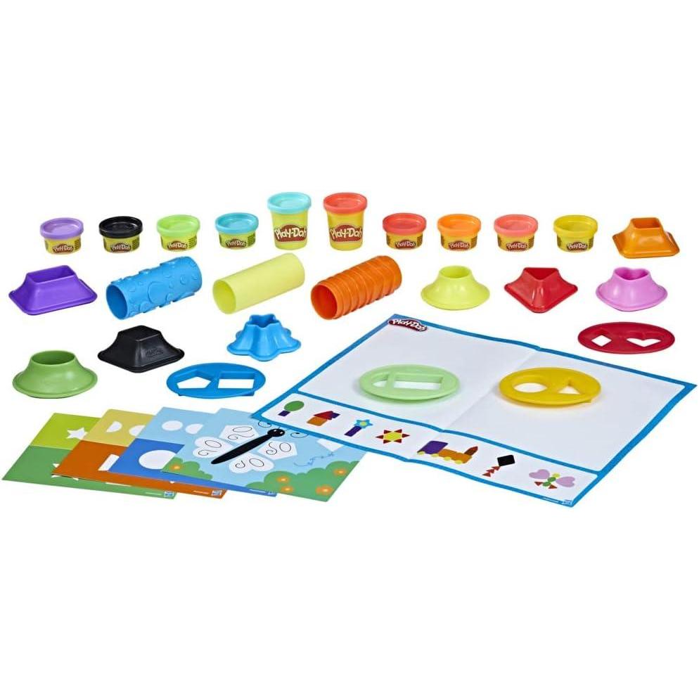 imagePlayDoh Shapes and Colors Set 5 Activity Playmats 15 Tools ampamp 10 Cans of Assort Colors Back to School Classroom Supplies Preschool Toys Ages 2 Amazon Exclusive