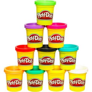 Play Doh Modeling Compound 10-Pack Case of Assorted Colors, Non-Toxic 2 oz. Cans, Christmas Stocking Stuffer Gifts, Prizes, & Party Favors, Preschool Toys for Kids, Ages 2+ (Amazon Exclusive)