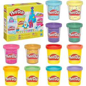 Play-Doh 12 Pack Celebration Compound, Includes Confetti & Metallic Shine, Assort. Colors, Back to School Gifts, Prizes, & Party Favors, Kids Arts & Crafts, Preschool Toys, Ages 3+