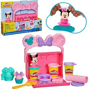 Play-Doh Disney Junior Mickey Mouse Clubhouse, On-The-Go Bakery Playset with Minnie Mouse, Play Food Preschool Toys, Arts & Crafts Gifts for Kids 2+(Minnie’s On-the-Go Bakery)