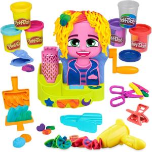 Play-Doh Hair Stylin’ Salon Playset with 6 Cans, Pretend Play Toys for Girls and Boys Ages 3 and Up