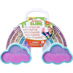 Play-Doh Nickelodeon Slime Brand Compound Rainbow Mixing Set, Pre Made with Add-in Charms, Kids Arts & Crafts Kit, Preschool Sensory Toys, Ages 4+
