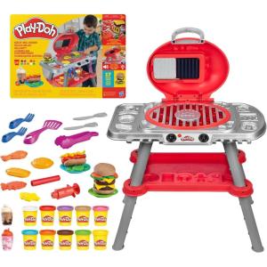 Play-Doh Sizzlin’ Grill Playset with Lights & Sounds, 17 Accessories, BBQ Toys for Boys & Girls 3+, Play Food Arts & Crafts, Red