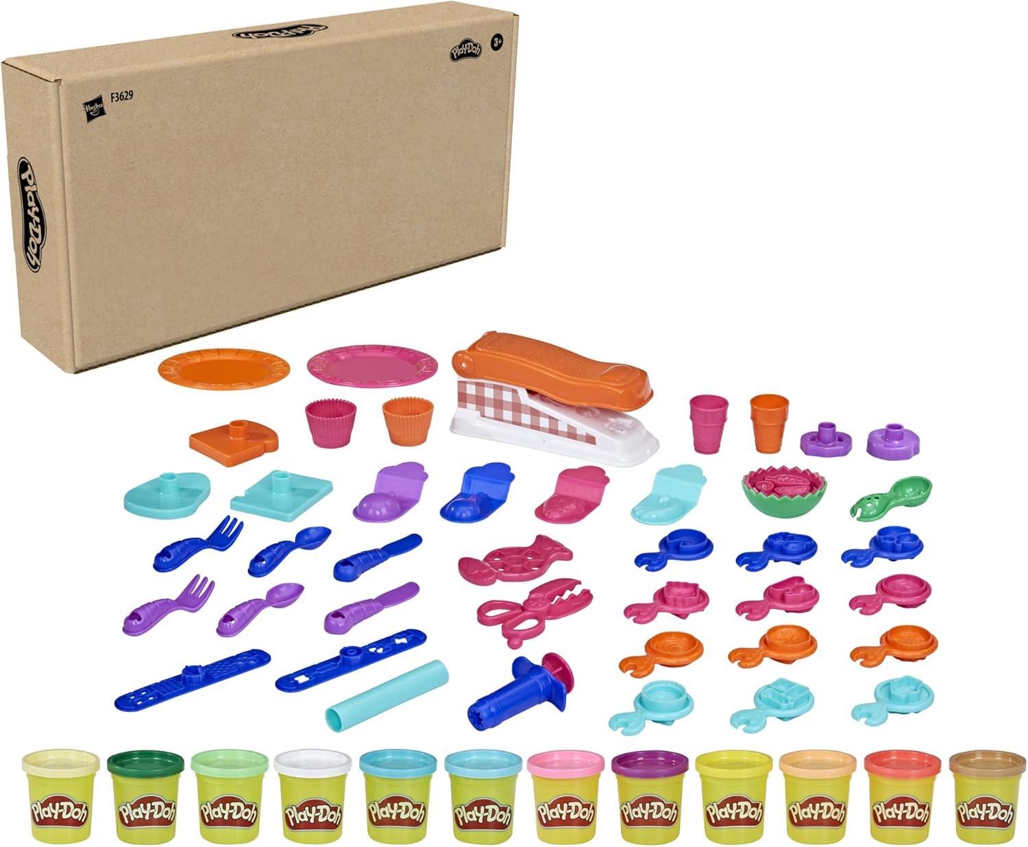 imagePlayDoh Kitchen Creations Fun Factory Playset Arts and Crafts Toy for Kids 3 Years and Up with 12 Cans and 42 Tools Amazon Exclusive