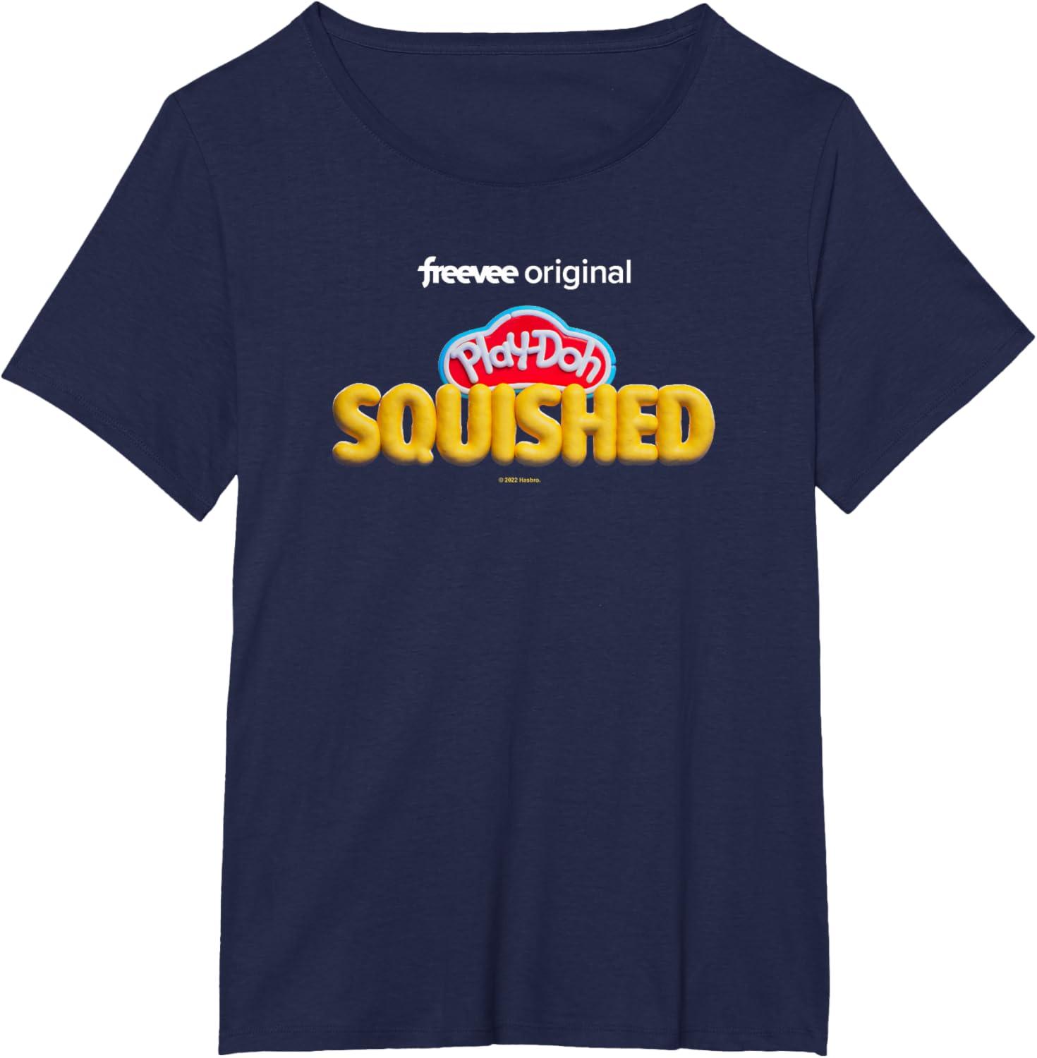 imagePlayDoh Squished Retro Classic Dough Logo TShirtNavy Blue