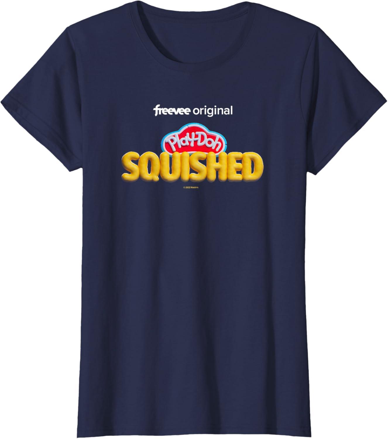imagePlayDoh Squished Retro Classic Dough Logo TShirtNavy Blue