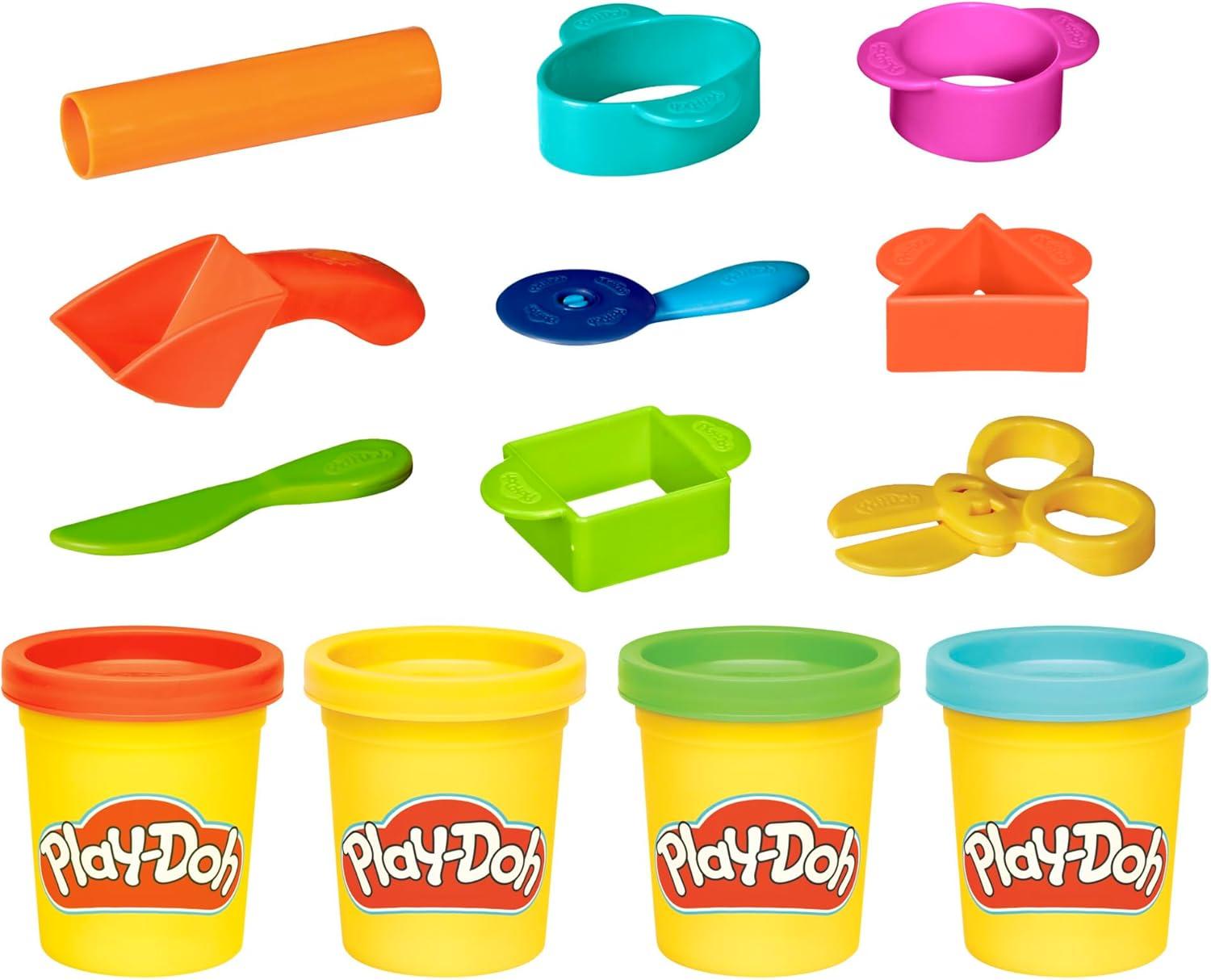imagePlayDoh Starter Set 9Piece Kit with Storage Tote ampamp 4 Modeling Compound Cans Arts and Crafts for Kids Back to School Classroom Supplies Preschool Toys Ages 3Starter Set