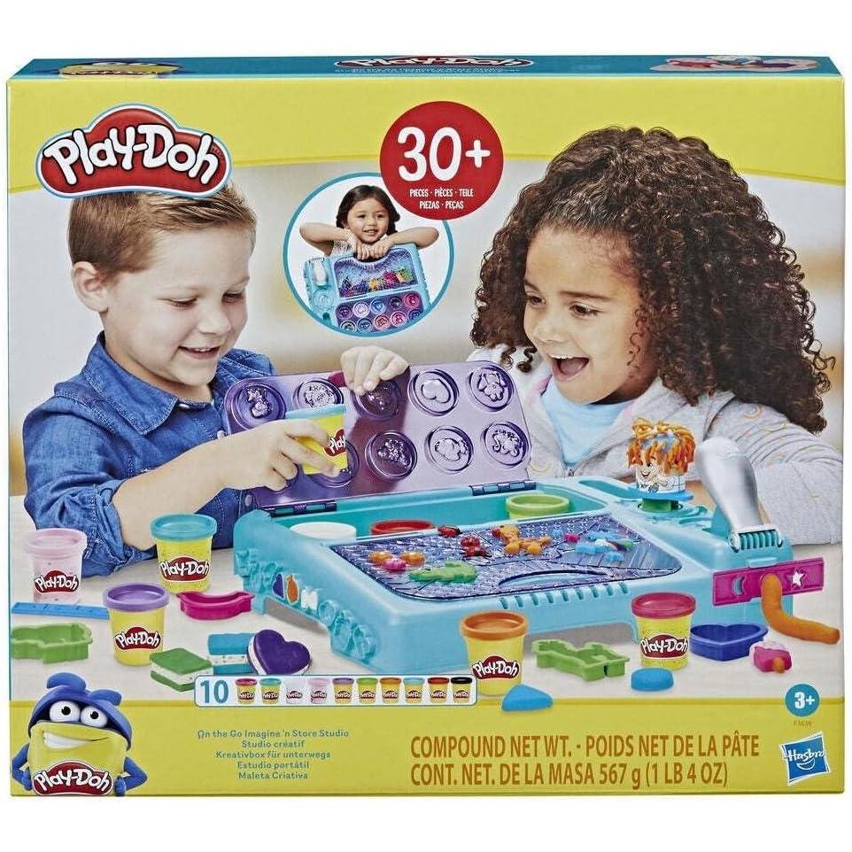 imagePlayDoh Set On The Go Imagine and Store Studio with 30 Tools and 10 Cans of Modeling Compound Travel Toys for 3 Year Old Girls and Boys and Up NonToxic