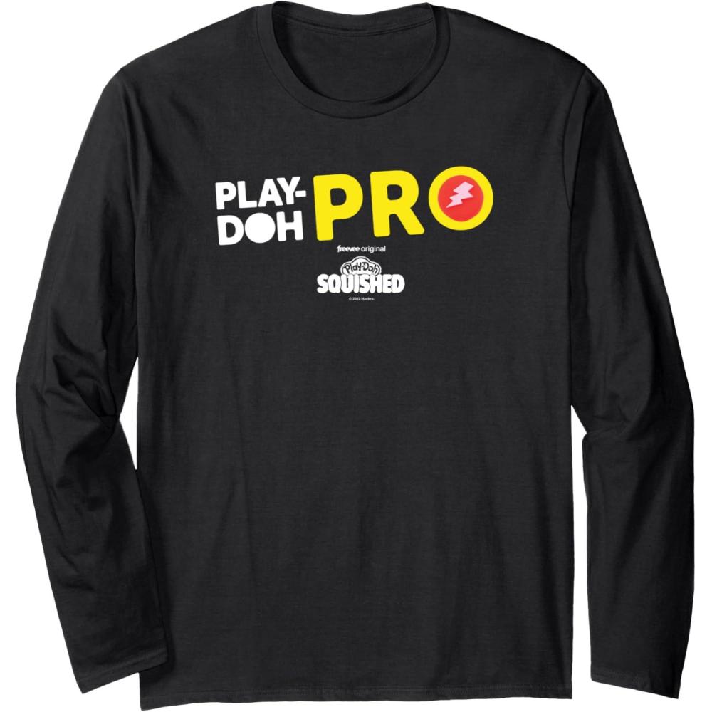 imagePlayDoh Squished Center PlayDoh Pro Bold Lightning Logo Long Sleeve TShirtBlack