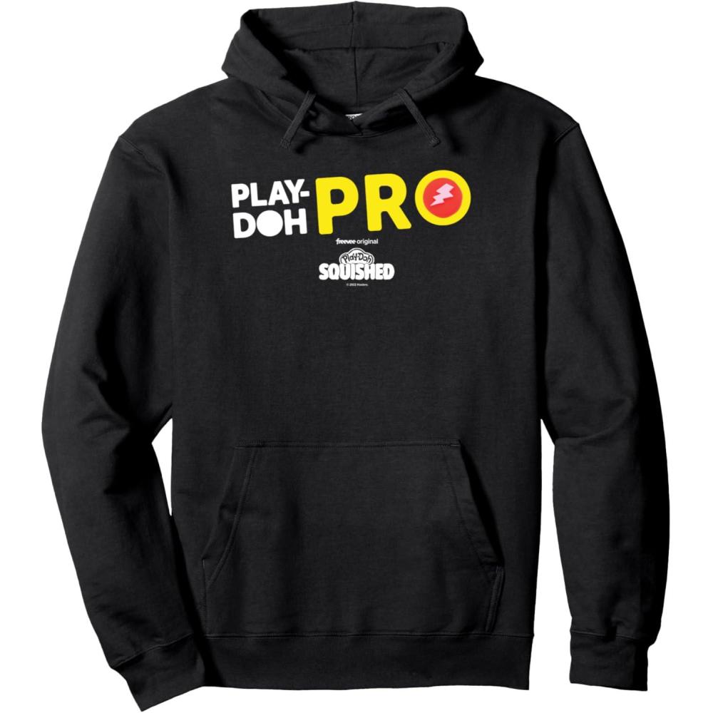 imagePlayDoh Squished Center PlayDoh Pro Bold Lightning Logo Pullover HoodieBlack