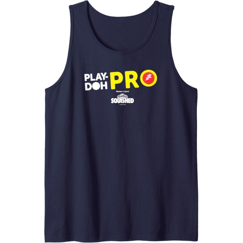 imagePlayDoh Squished Center PlayDoh Pro Bold Lightning Logo Tank TopNavy Blue