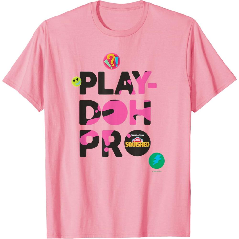 imagePlayDoh Squished Pro Center Bold Filled Logo TShirtPink