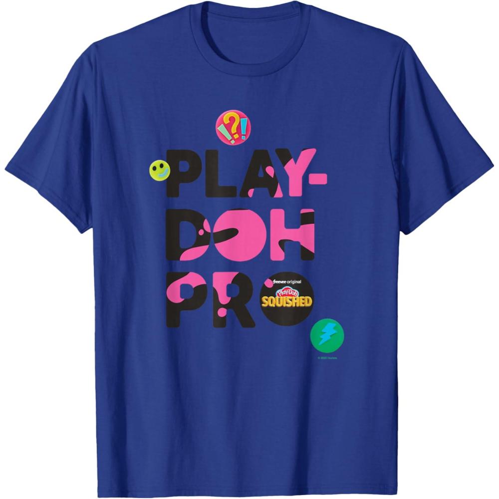 imagePlayDoh Squished Pro Center Bold Filled Logo TShirtRoyal Blue
