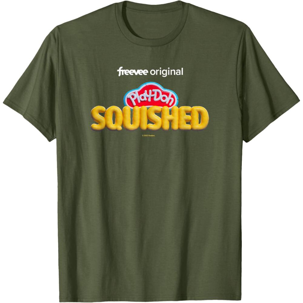imagePlayDoh Squished Retro Classic Dough Logo TShirtOlive Green