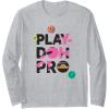 imagePlayDoh Squished Pro Center Bold Filled Logo Long Sleeve TShirtHeather Grey