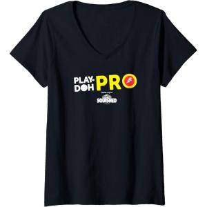 Play-Doh Squished Center Play-Doh Pro Bold Lightning Logo V-Neck T-Shirt(Black)
