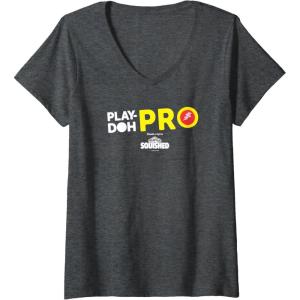 Play-Doh Squished Center Play-Doh Pro Bold Lightning Logo V-Neck T-Shirt(Dark Heather Grey)