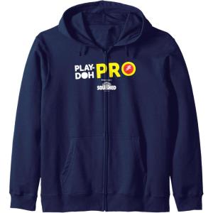 Play-Doh Squished Center Play-Doh Pro Bold Lightning Logo Zip Hoodie(Navy Blue)