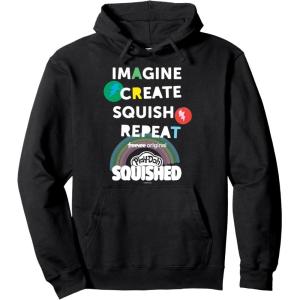 Play-Doh Squished Imagine Create Repeat Rainbow Stack Logo Pullover Hoodie(Black)